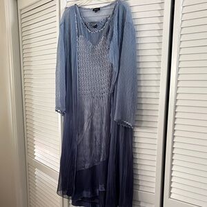 Komarov Long Sleeve Dress in Blue Gradient